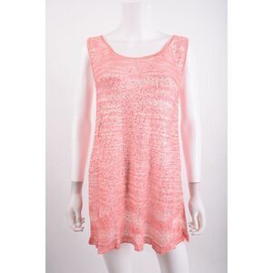 Missioni Women Sequin Knit Shirt Top IT 44 US 8 Large Pink Sleeveless scoop NWOT